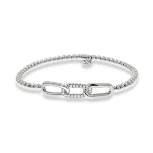 0.10ctw, 18K White Gold Tresore Stretch Bracelet