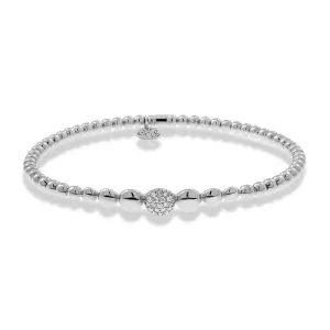 0.10ctw, 18K White Gold Tresore Stretch Bracelet