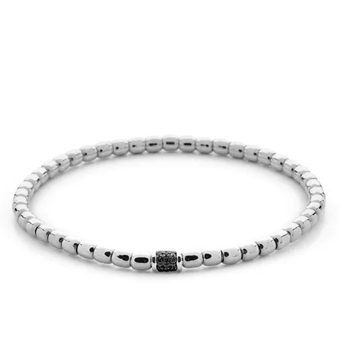 0.18ctw Black Diamond, 18K White Gold Tresore Stretch Bracelet