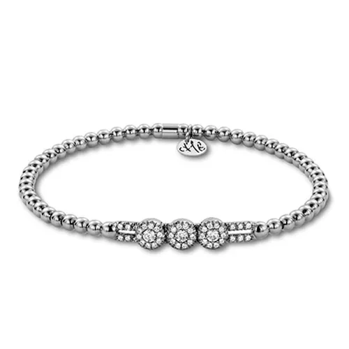 0.54ctw. 18K White Gold Tresore Stretch Bracelet