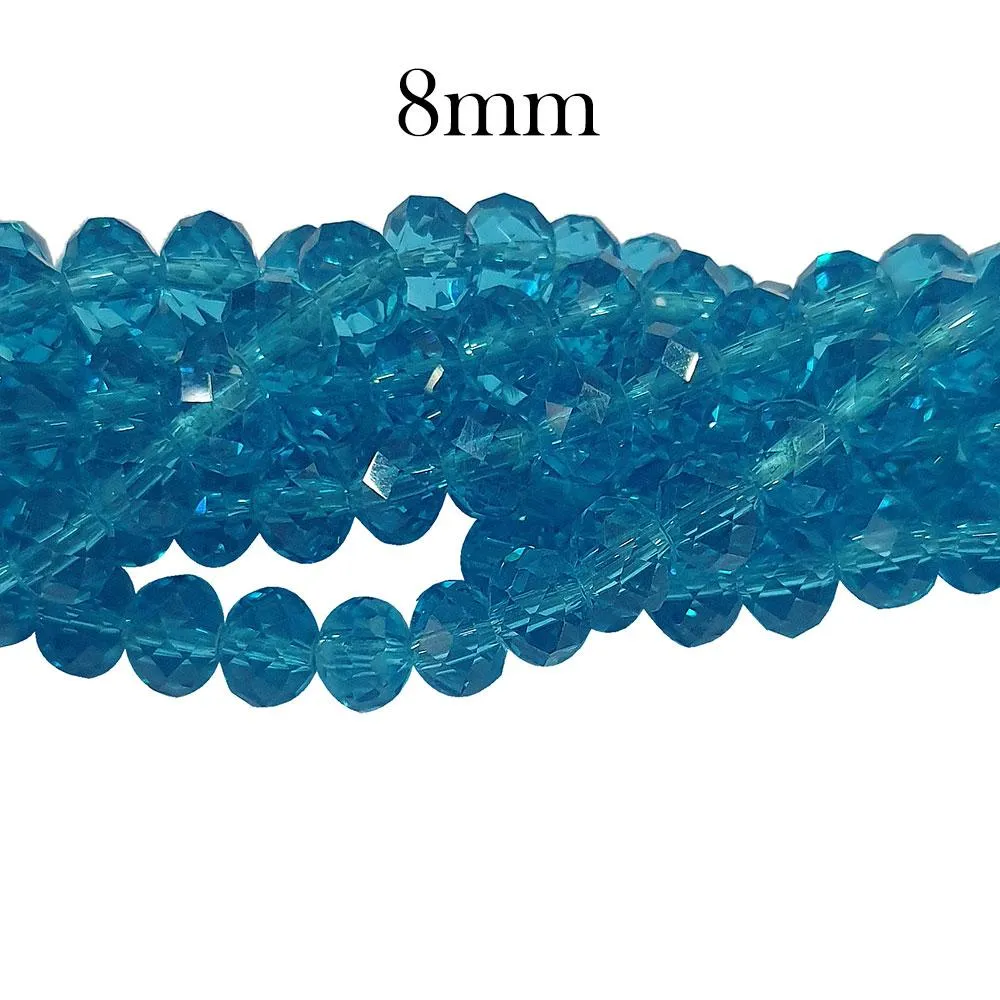 1 Strands line Crystal Faceted Rondelle Beads 8mm,Glass Beads For Jewelry Making one strands has about 60~65 Beads