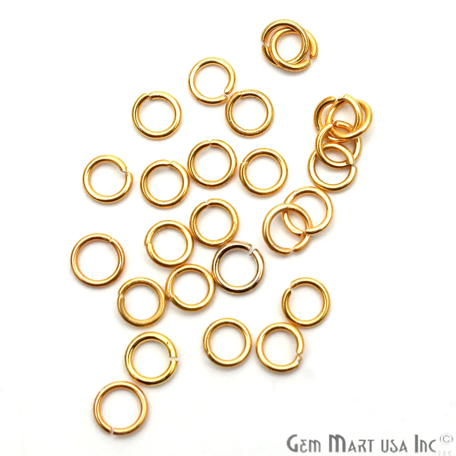 10pc Lot Open Jump Rings 6mm Gold Plated Finding Jewelry Charm