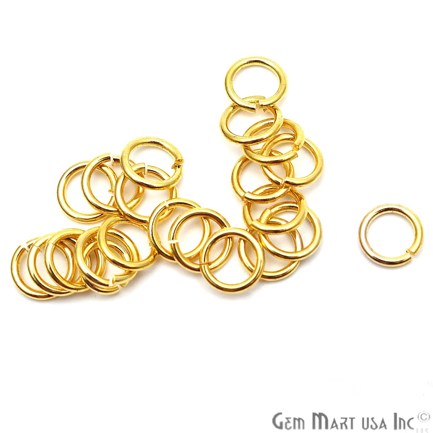 10pc Lot Open Jump Rings 6mm Gold Plated Finding Jewelry Charm