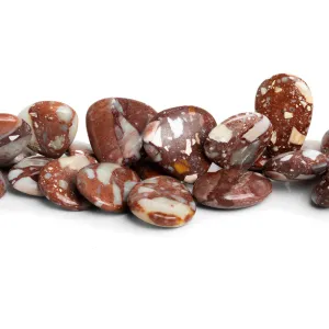 11-23mm Brecciated Jasper Plain Hearts 8 inch 40 beads