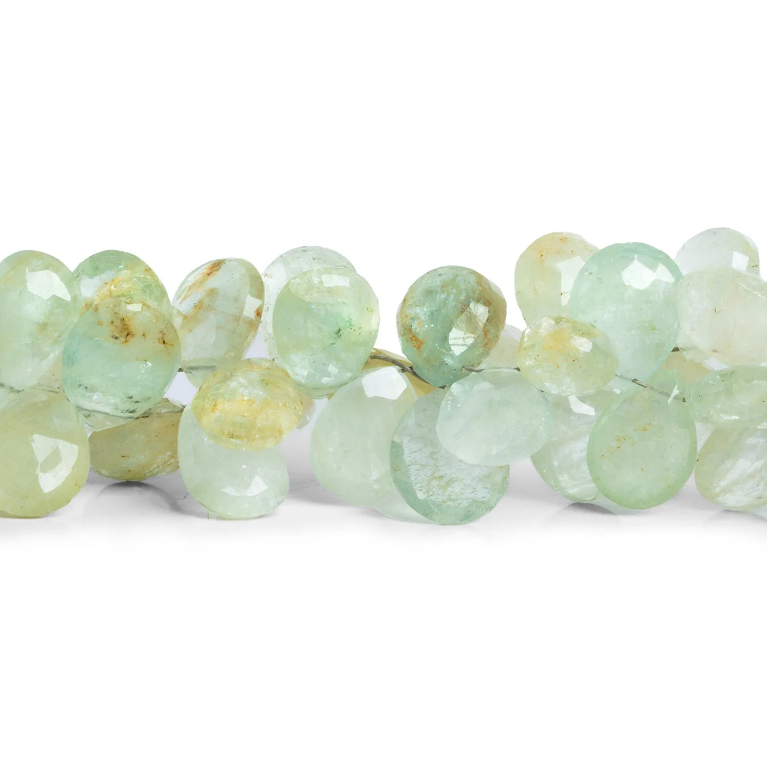 11x9mm Aquamarine Faceted Pears 8 inch 47 beads