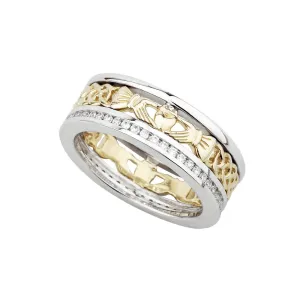 14k Diamond Claddagh Band