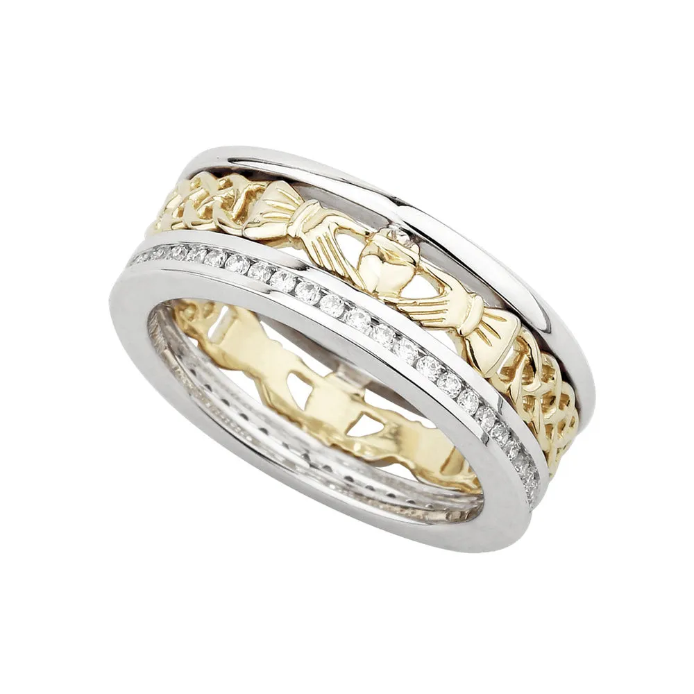 14k Diamond Claddagh Band