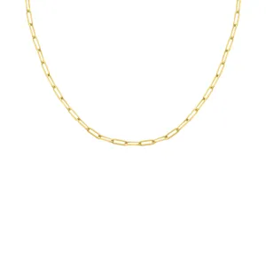 14K GOLD 16" MINI PAPERCLIP CHAIN NECKLACE