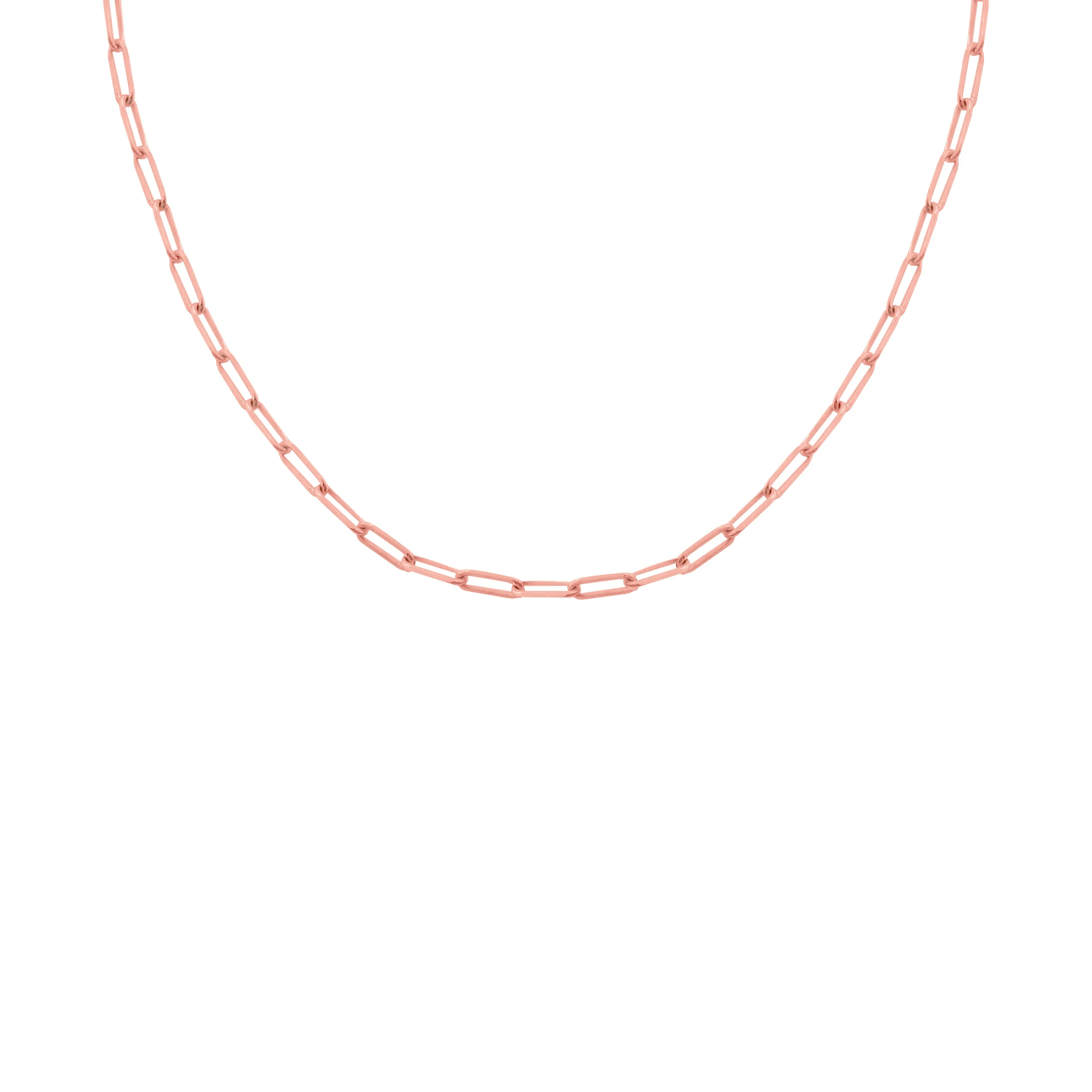 14K GOLD 16" MINI PAPERCLIP CHAIN NECKLACE