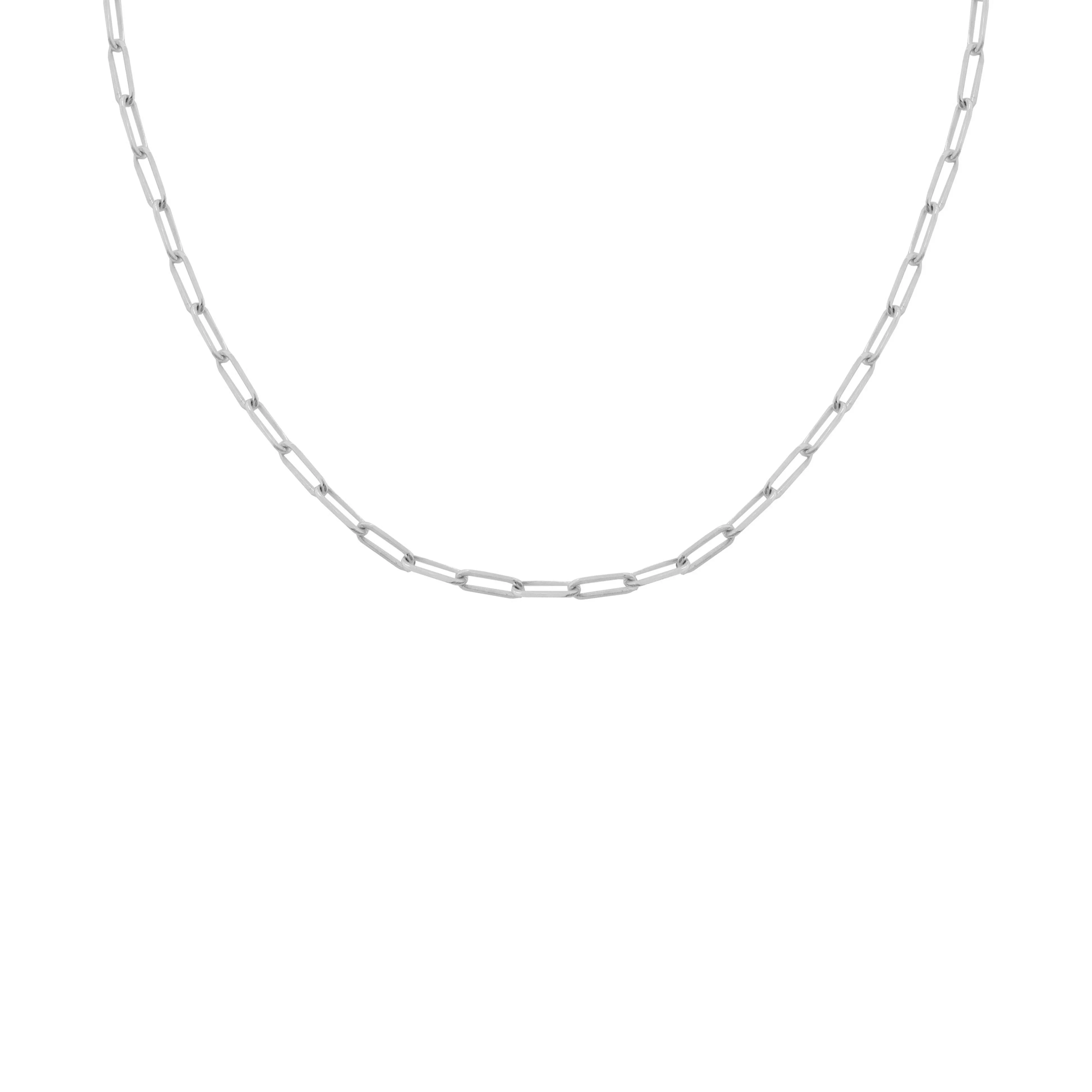 14K GOLD 16" MINI PAPERCLIP CHAIN NECKLACE