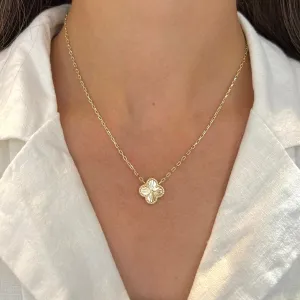 14K GOLD CARLIE CLOVER NECKLACE