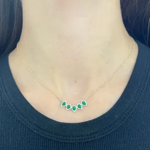 14K GOLD DIAMOND AND EMERALD RELLA NECKLACE