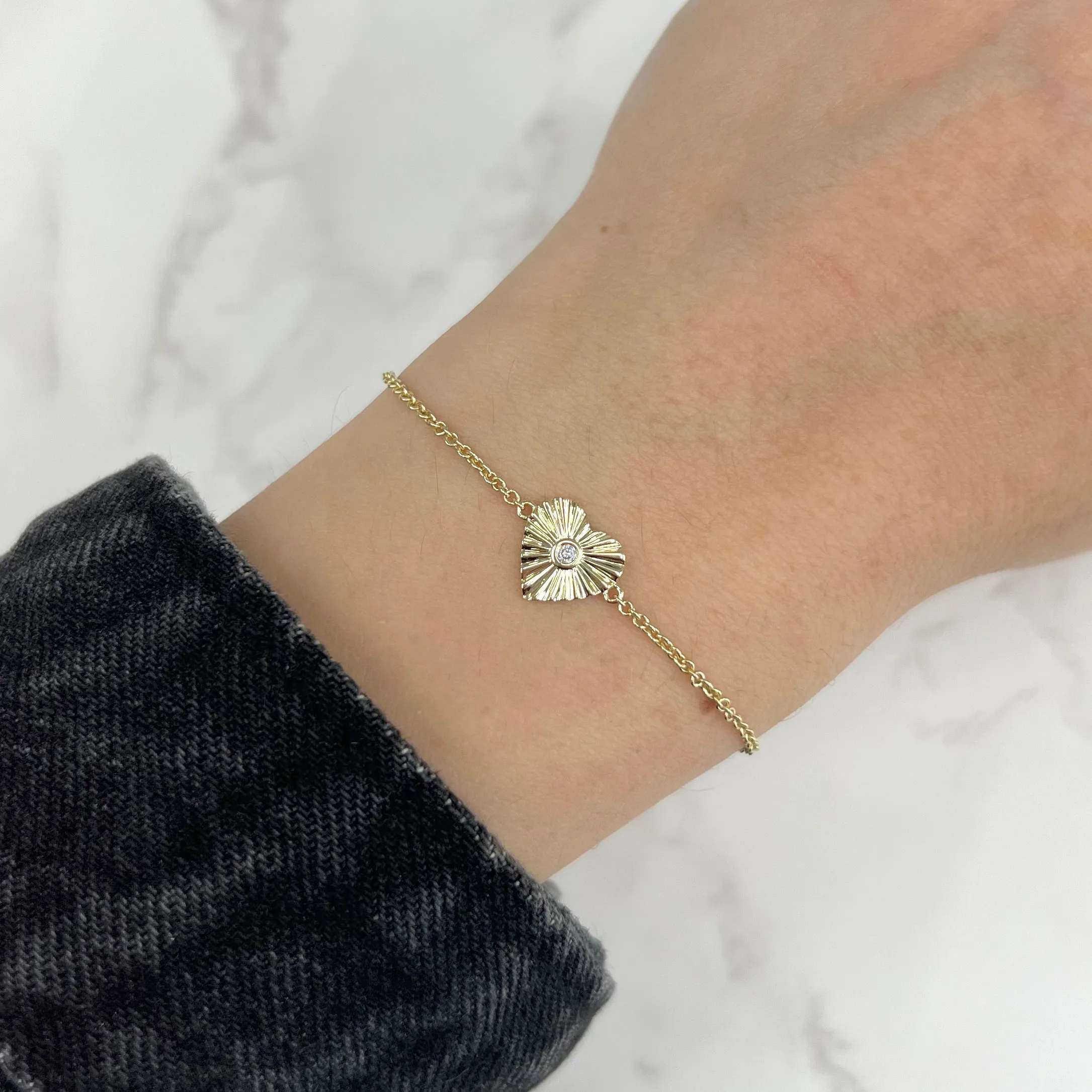 14K GOLD DIAMOND ATARA HEART BRACELET