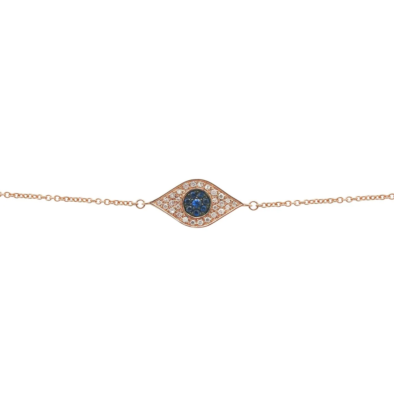 14K GOLD DIAMOND BLUE SAPPHIRE SERENA EYE BRACELET