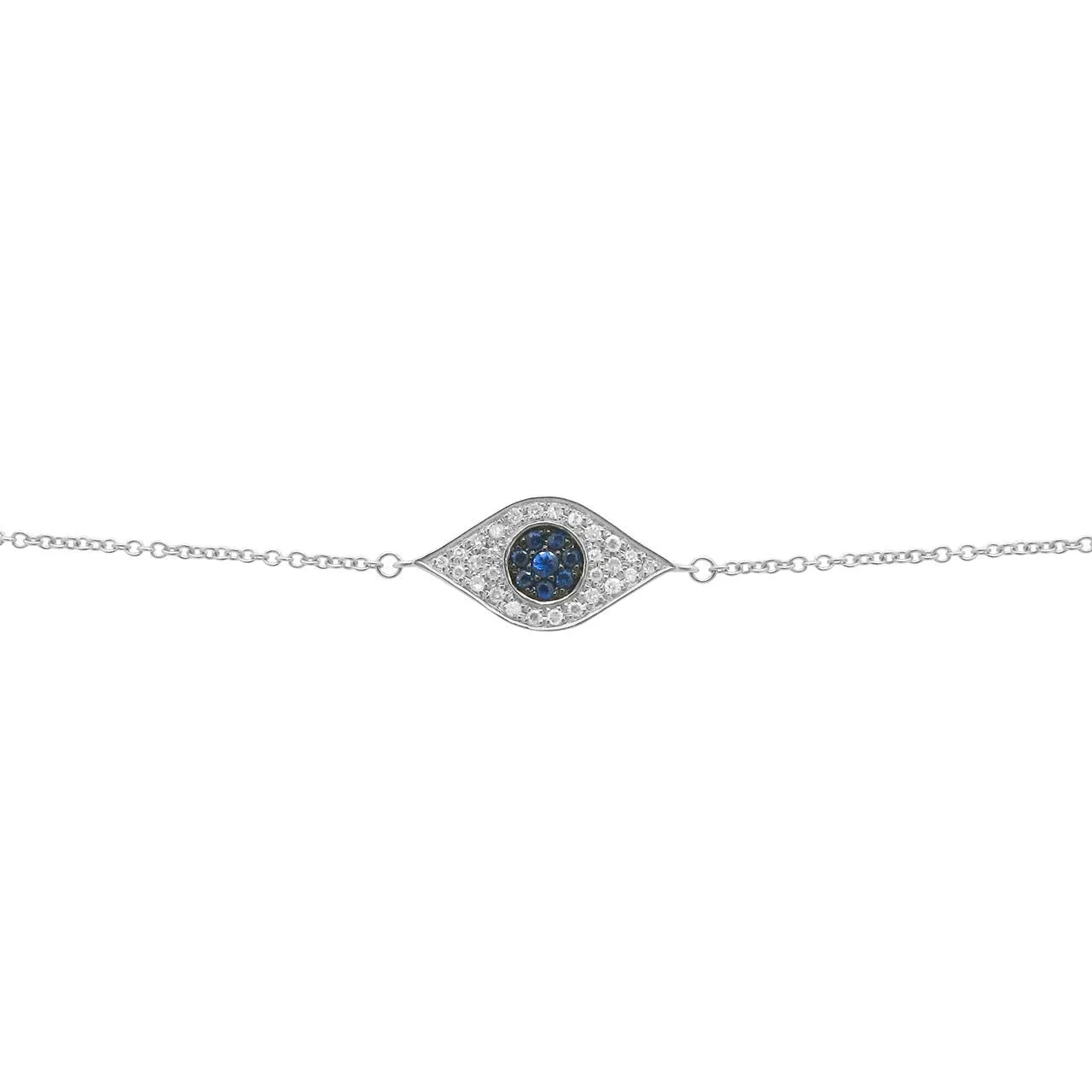 14K GOLD DIAMOND BLUE SAPPHIRE SERENA EYE BRACELET