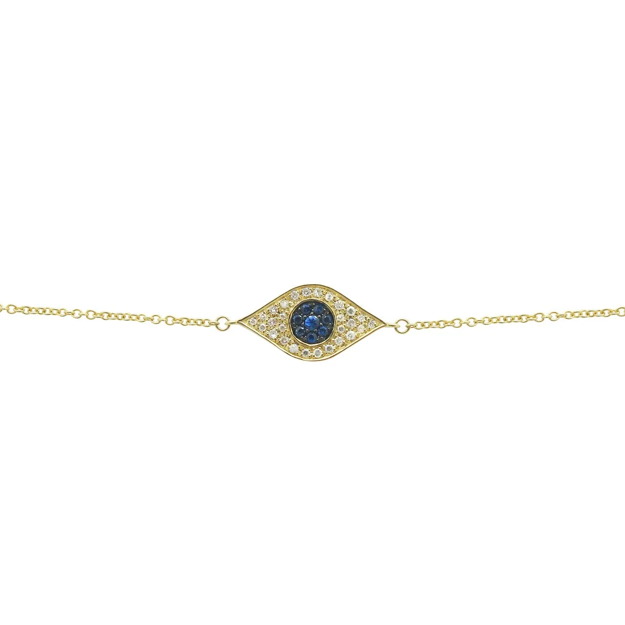 14K GOLD DIAMOND BLUE SAPPHIRE SERENA EYE BRACELET