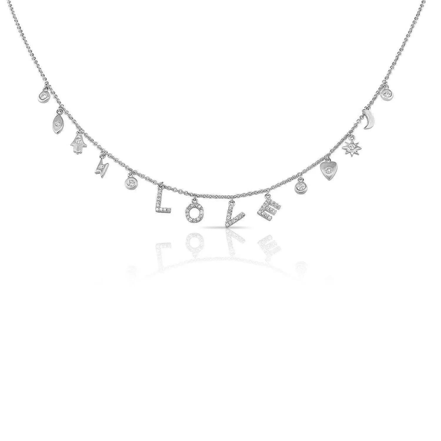 14K GOLD DIAMOND CHARLOTTE LOVE NECKLACE