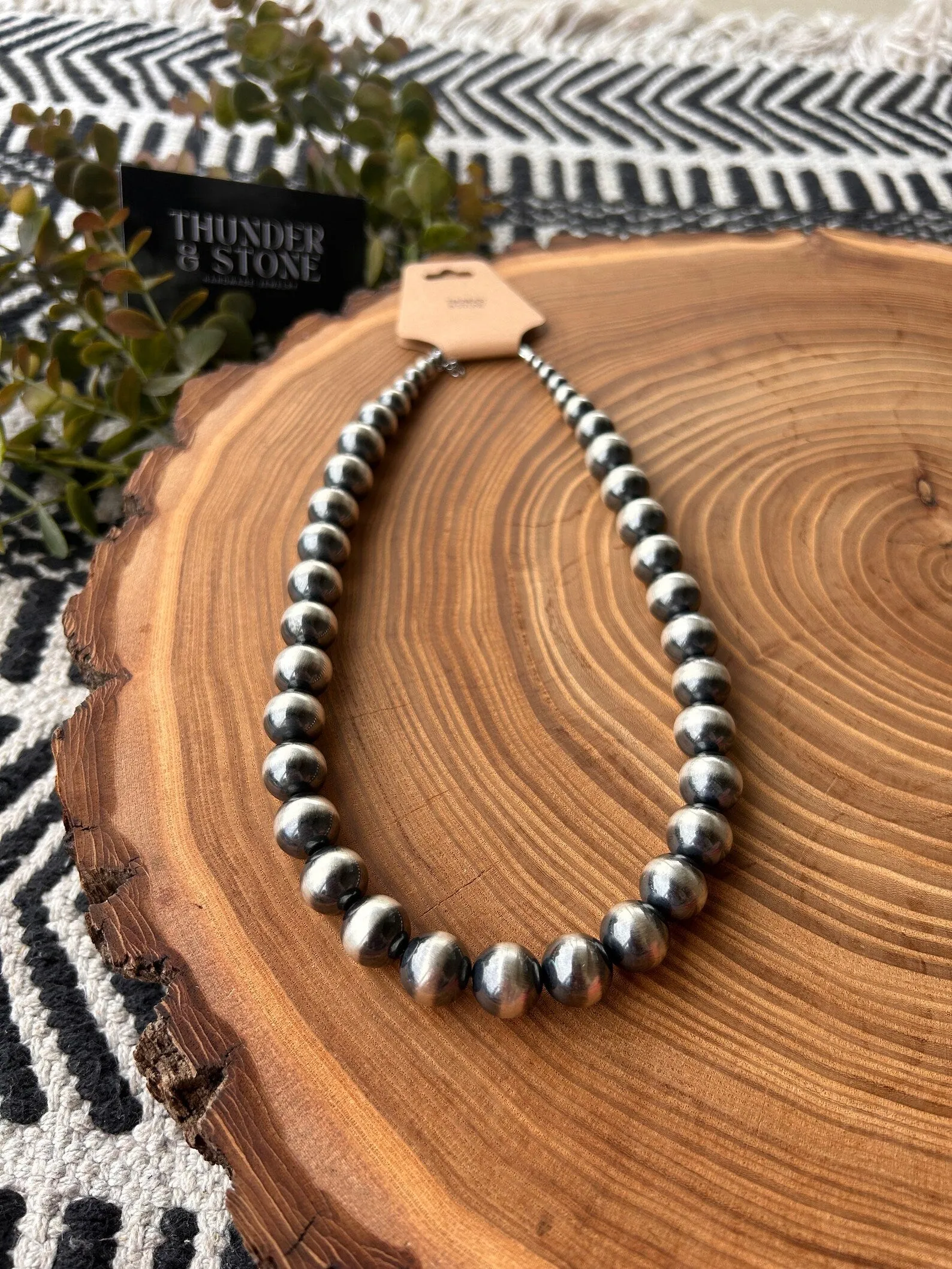 14mm Genuine Navajo Pearl Statement Necklace