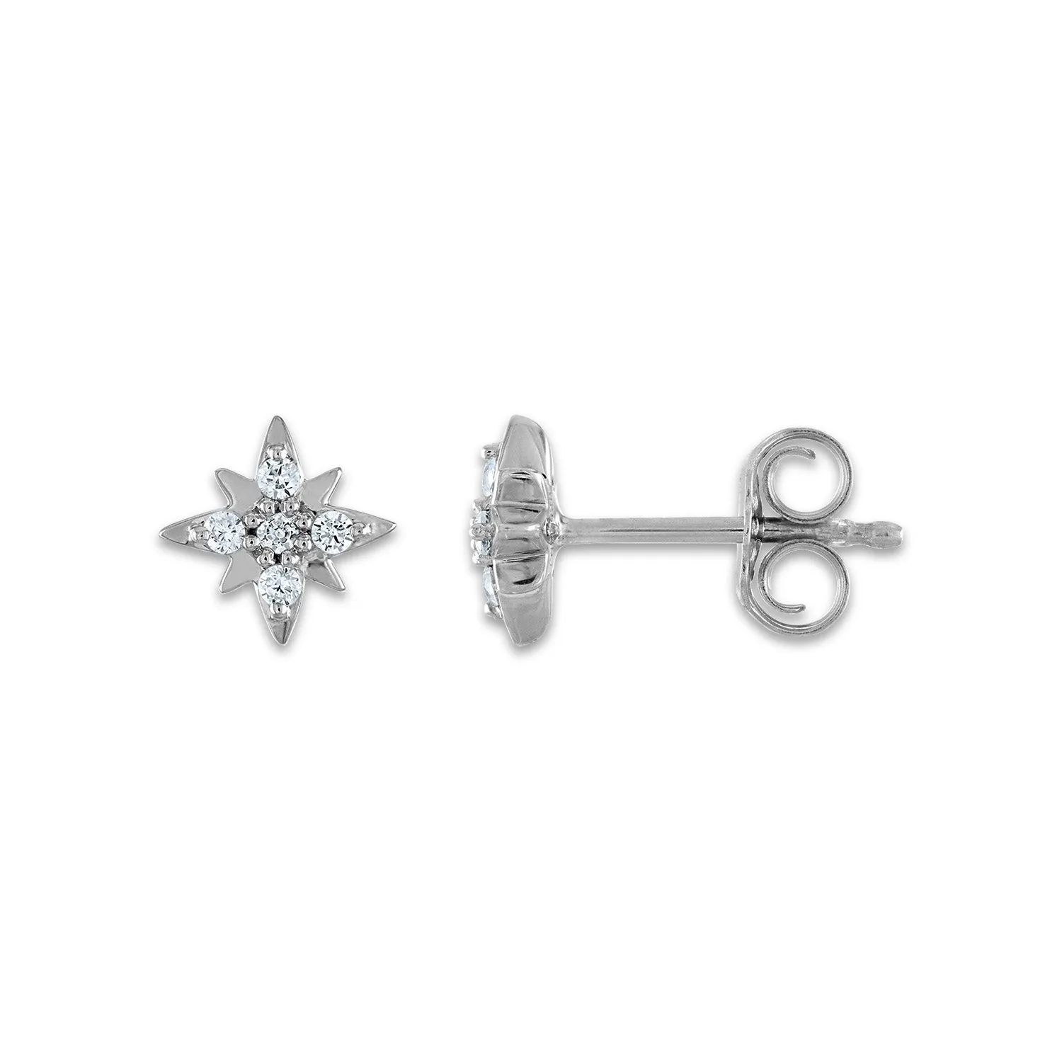 1/7 CTW Diamond 3-Pair Moon and Star Stud Earrings in Sterling Silver