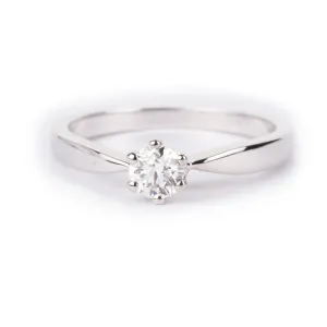 18ct White Gold Solitaire Diamond Ring LR-3904