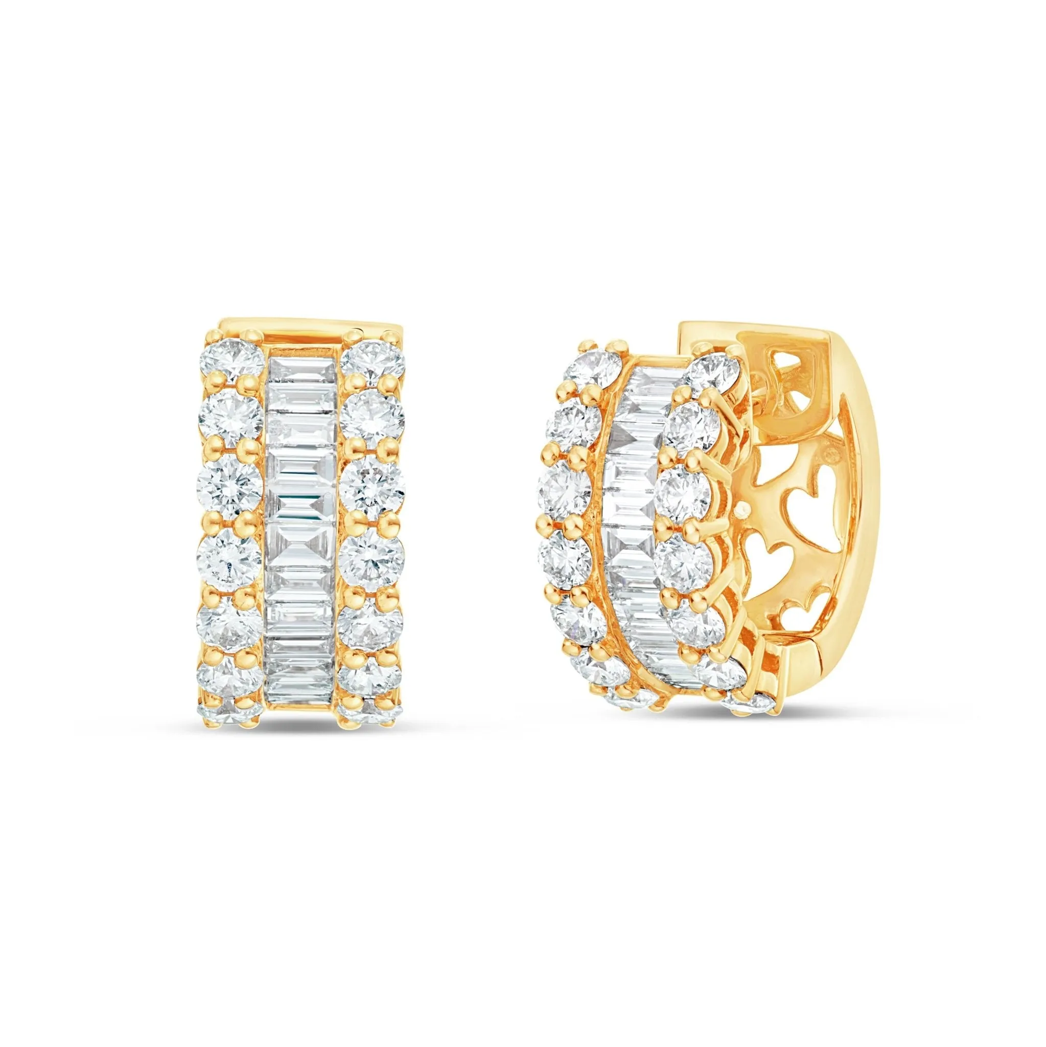 18K Gold 0.64ct Diamond Huggie Hoop Earrings