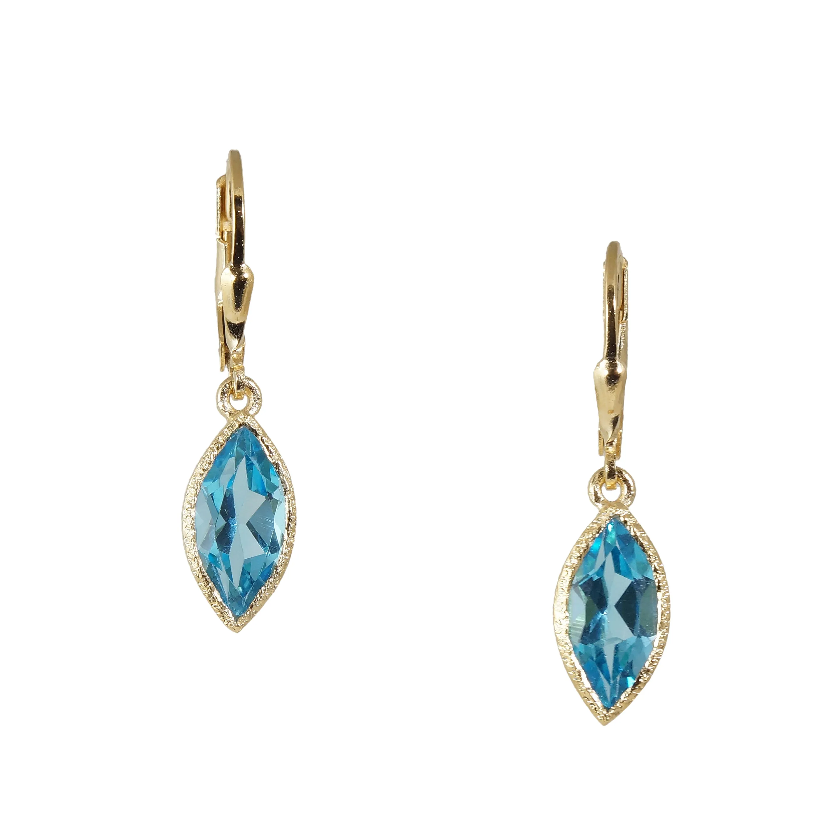 18k Vermeil Marquise Gemstone Earrings