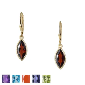 18k Vermeil Marquise Gemstone Earrings