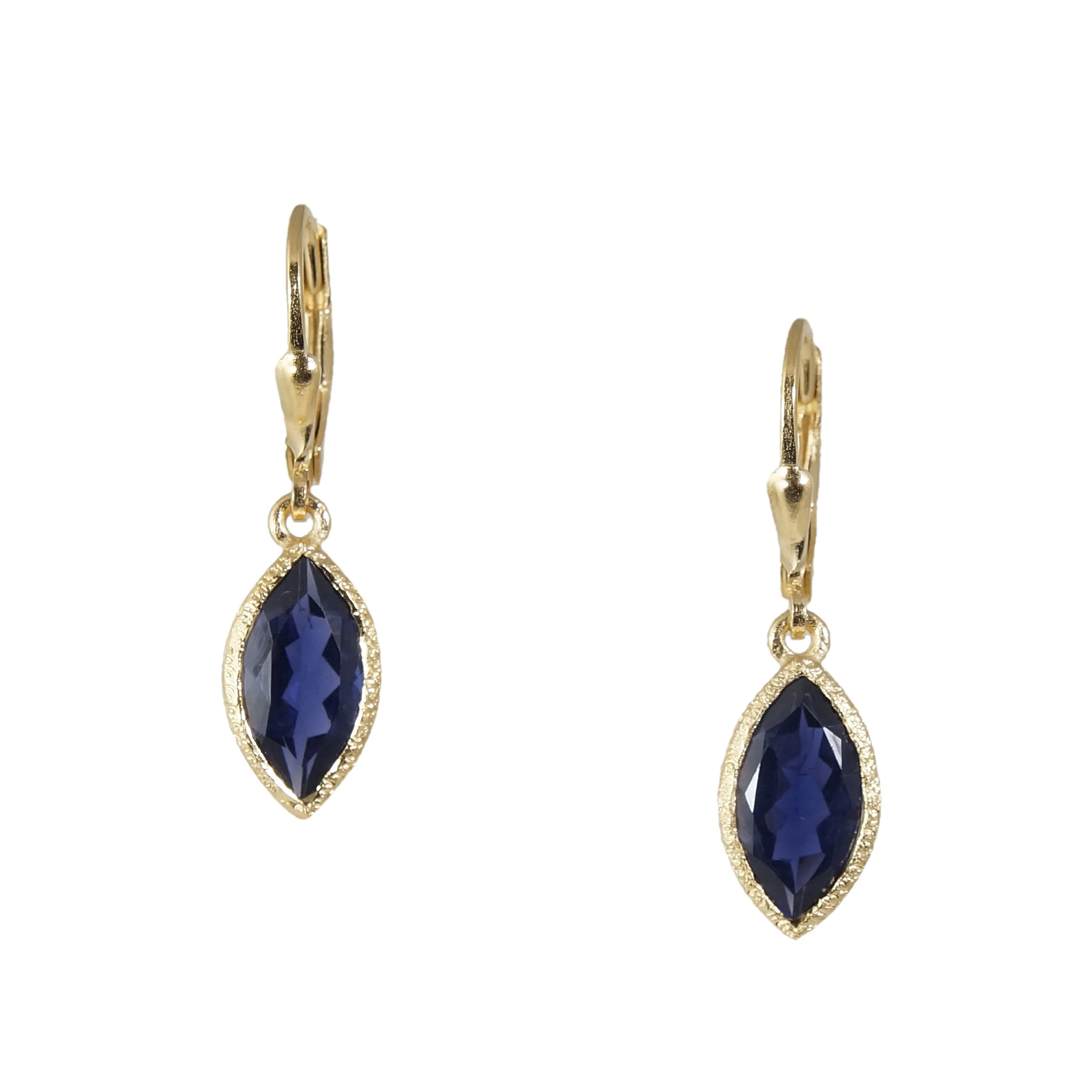 18k Vermeil Marquise Gemstone Earrings