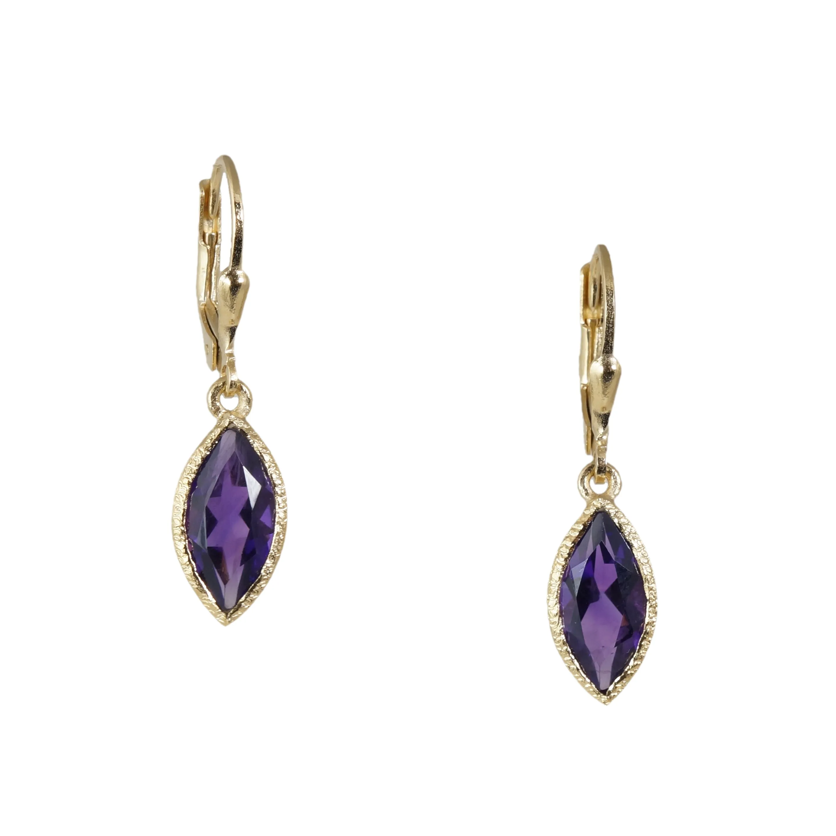 18k Vermeil Marquise Gemstone Earrings