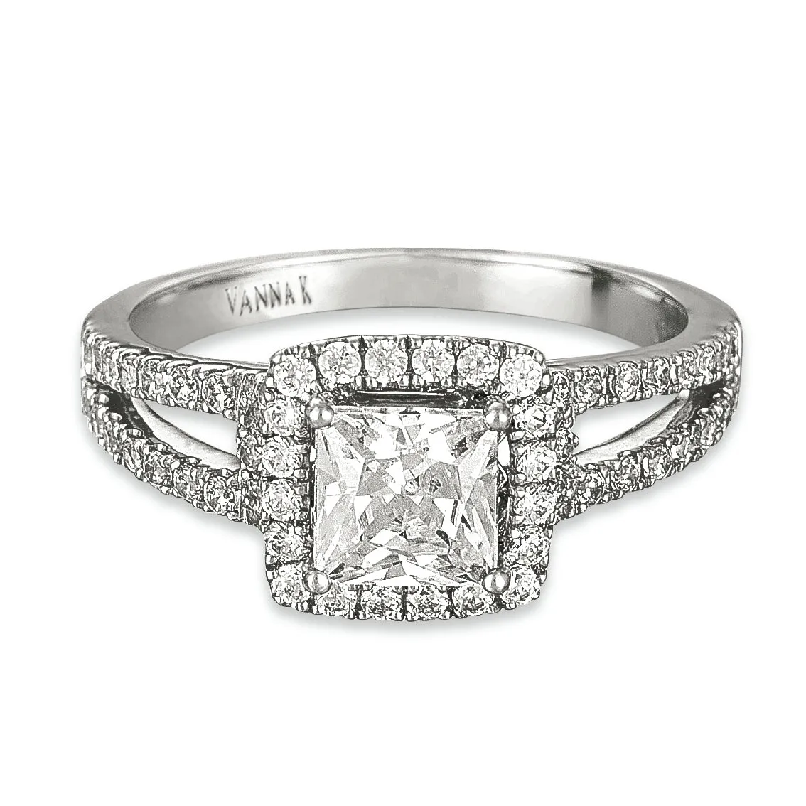 18K White Gold Diamond Engagement Ring