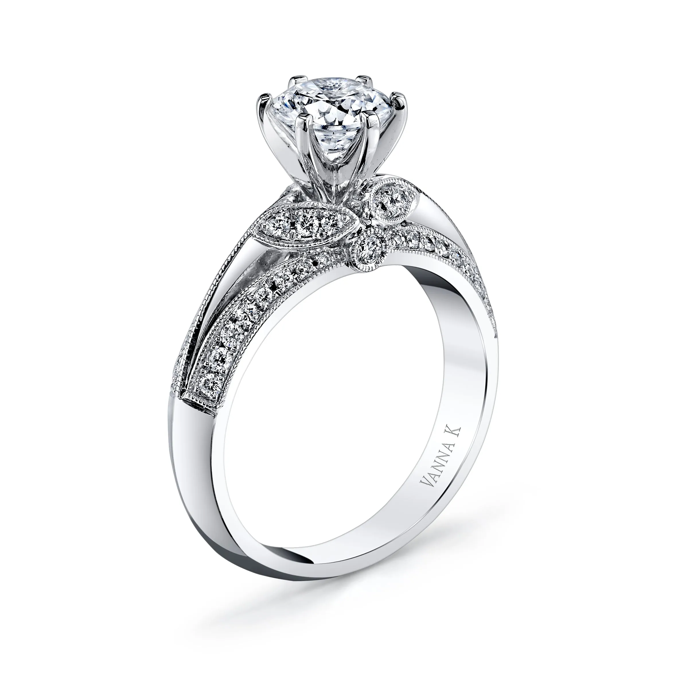 18K White Gold Diamond Engagement Ring