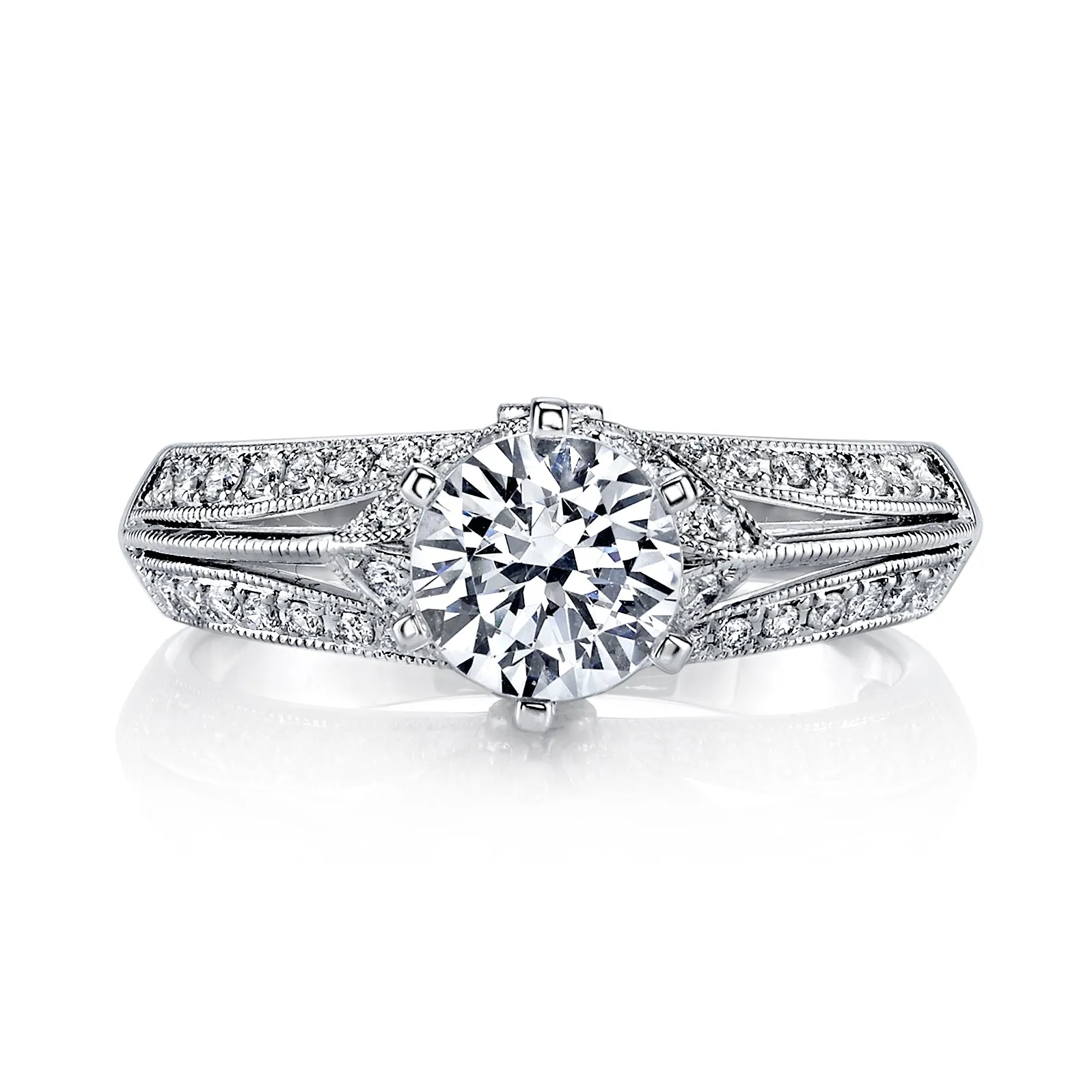 18K White Gold Diamond Engagement Ring