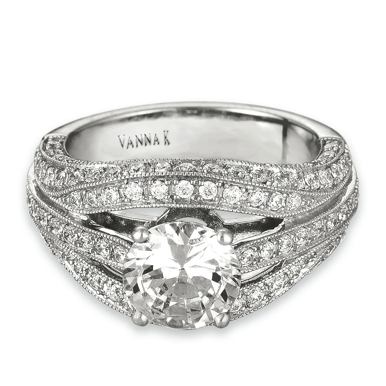 18K White Gold Diamond Engagement Ring