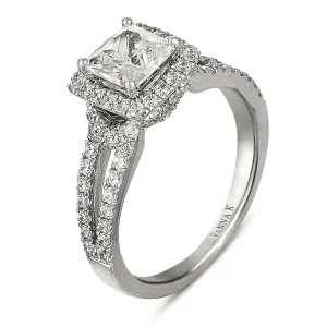 18K White Gold Diamond Engagement Ring