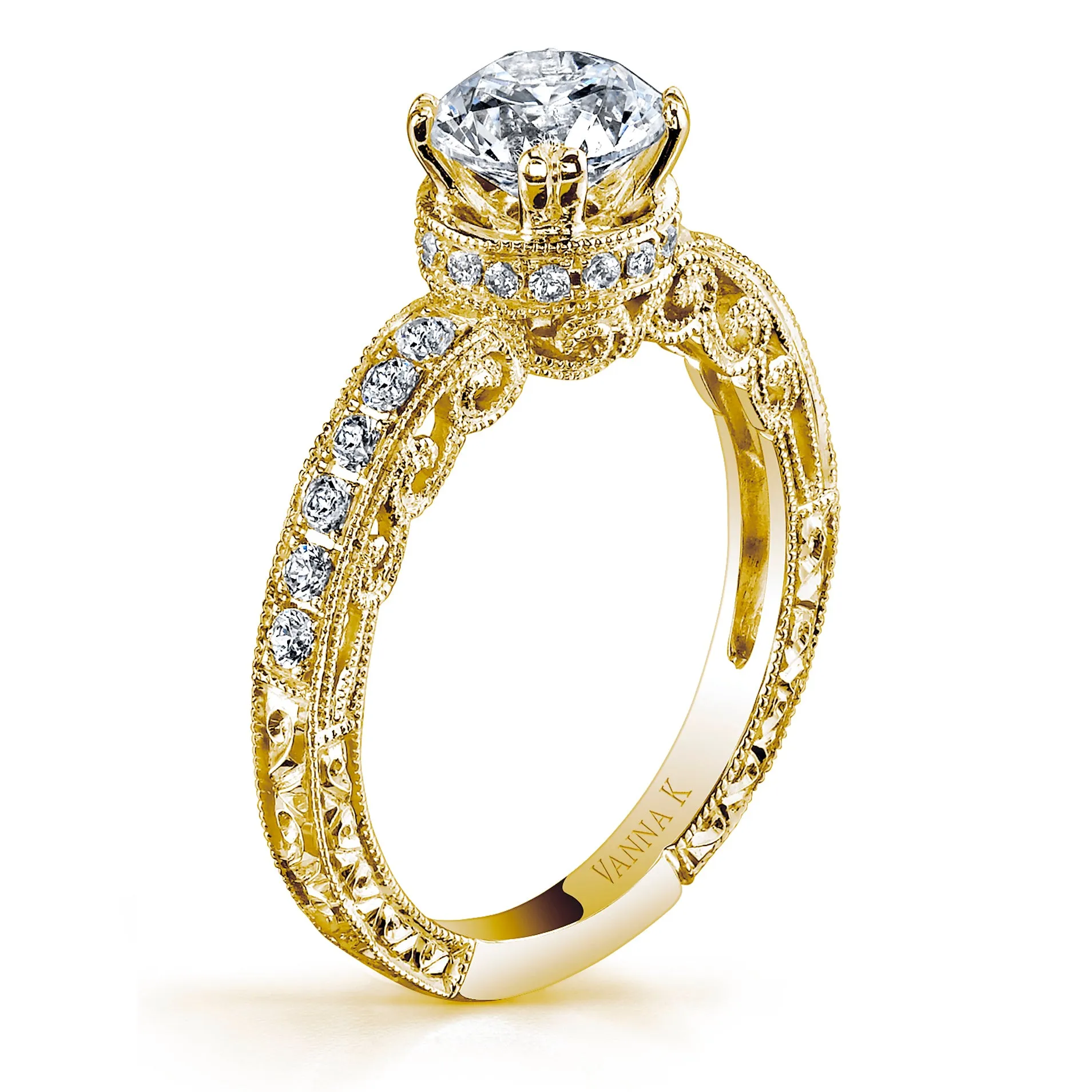 18K YELLOW GOLD DIAMOND ENGAGEMENT RING