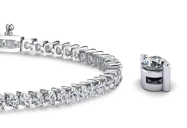 2 Prong Set Round Lab-Grown Diamond Tennis Bracelet with 8.05 ct.(finished) 3.6mm