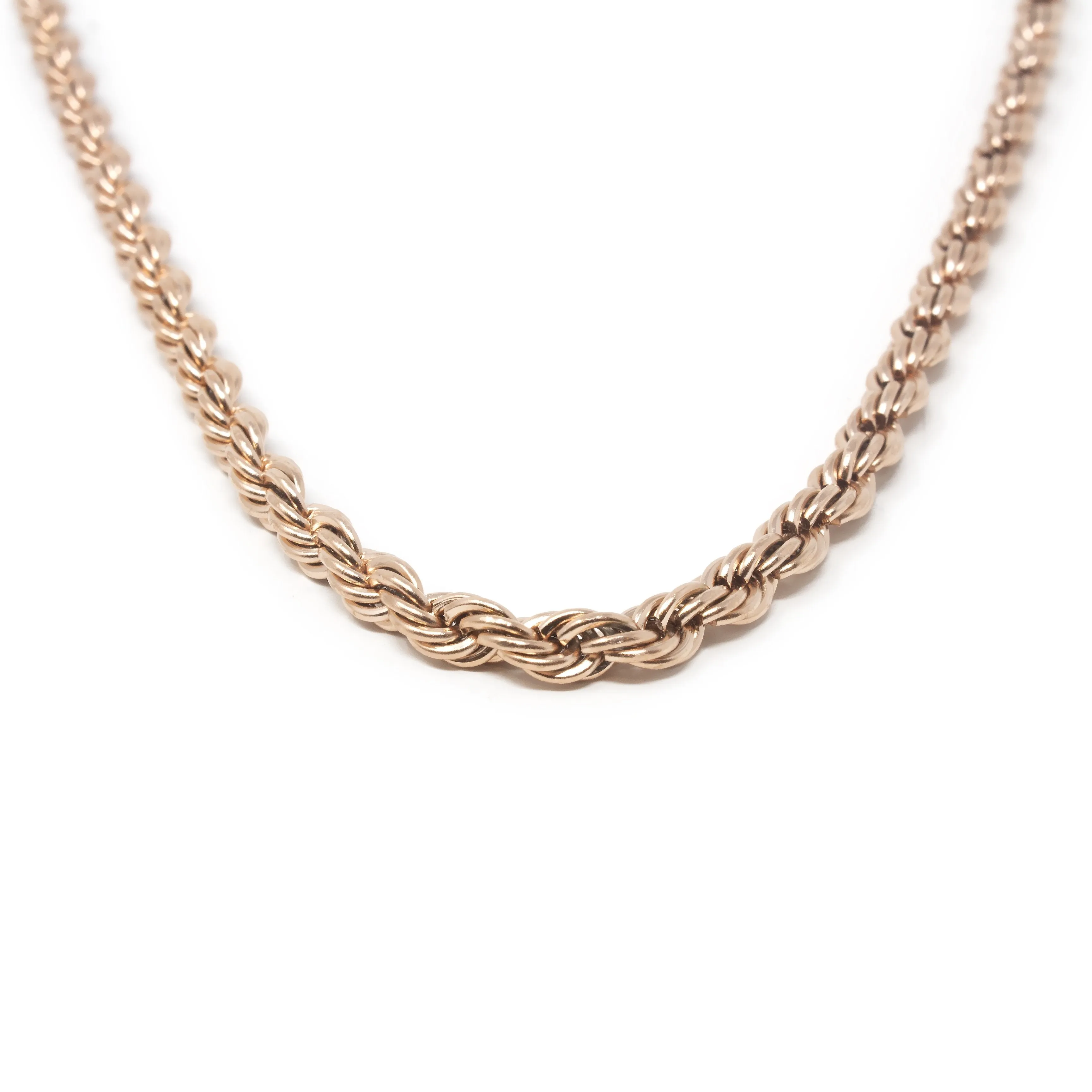 24 Inch Stainless Steel Rose Gold Plated French Rope Chain