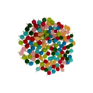 50 - 100 Pieces Color Coin Shape Latkan Glass Beads for Craft Jewelry Making or Decor - 12537