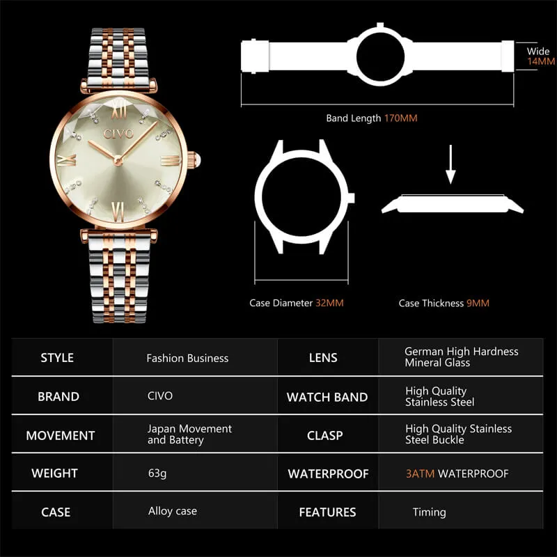 8095C | Quartz Women Watch | Stainless steel Band