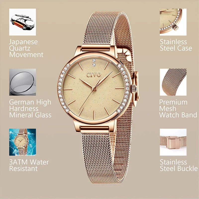 8115C | Quartz Women Watch | Mesh Band