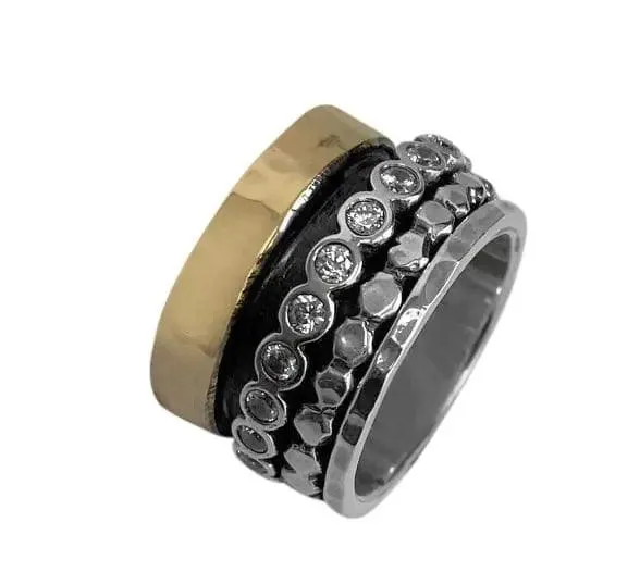 9ct Gold and Silver Spinning Ring