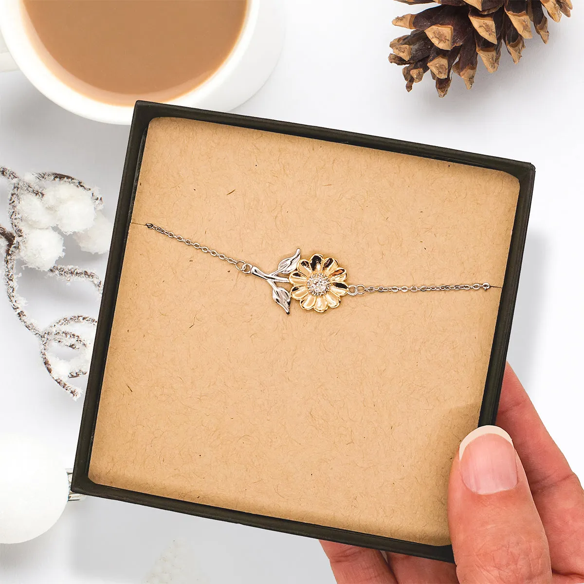 Abuela Gift. Birthday Meaningful Gifts for Abuela, To me You are the World. Standout Appreciation Gifts, Sunflower Bracelet with Message Card for Abuela