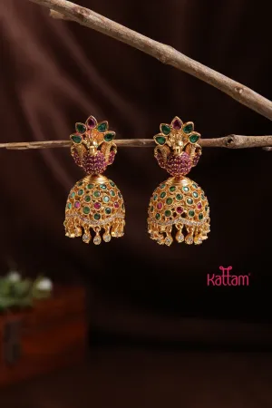 AD Green Peacock Jhumka