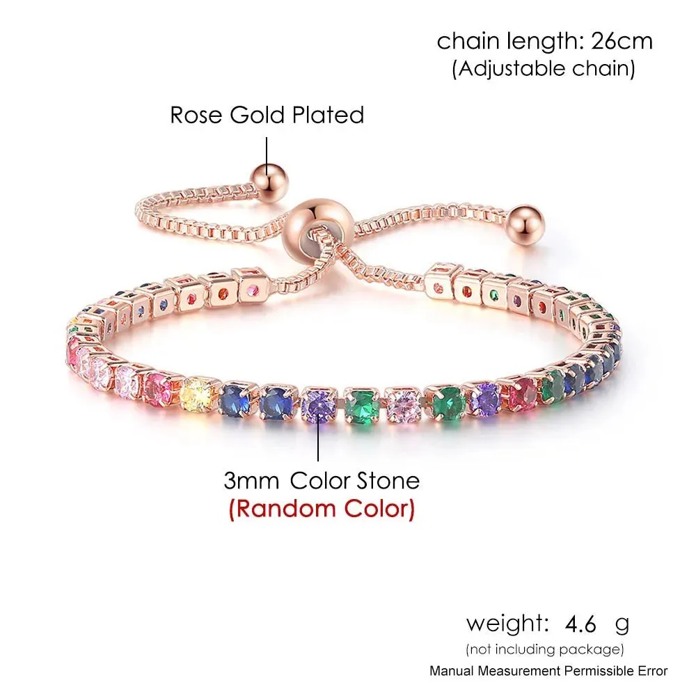 Adjustable Multicolor Charm Bracelet