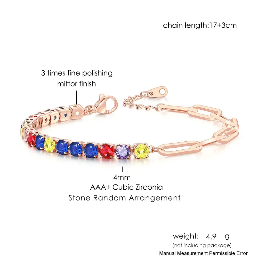 Adjustable Multicolor Charm Bracelet