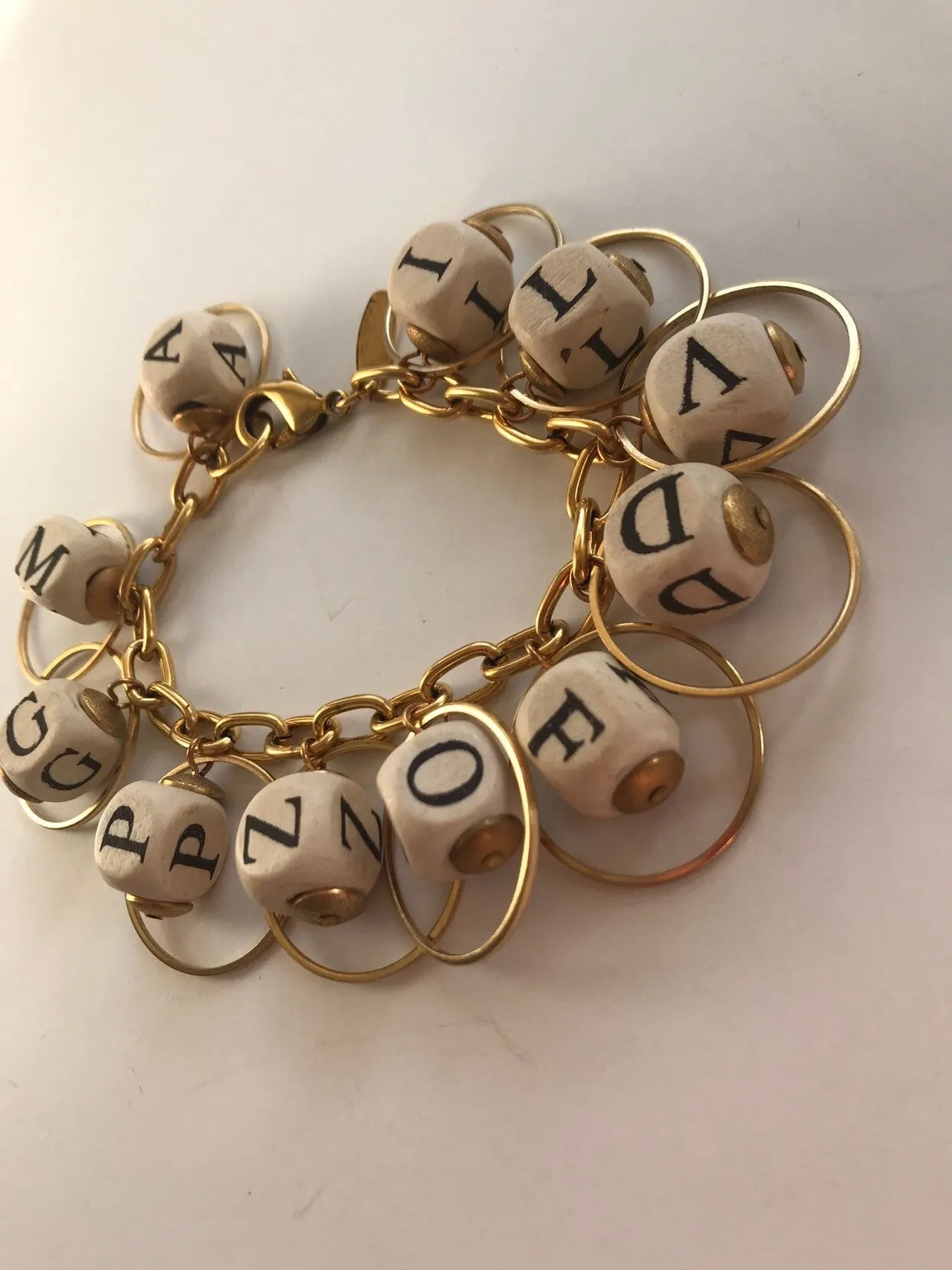 Alphabet Hoop Charm Bracelet