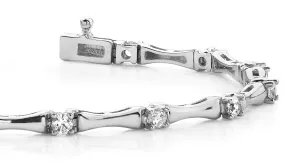 Alternating Diamond Column Diamond Bracelet with 1.47 ct.(finished) 3mm