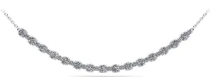 Alternating Diamond Tennis Diamond Necklace with 2.73 ct.(finished) 2mm, 3.6mm