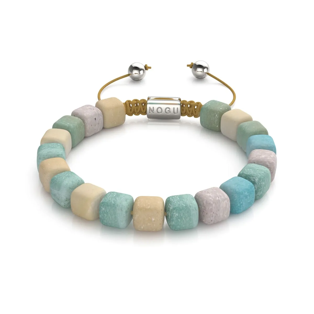 Amazonia | Silver | Gemstone Pebble Macrame Bracelet