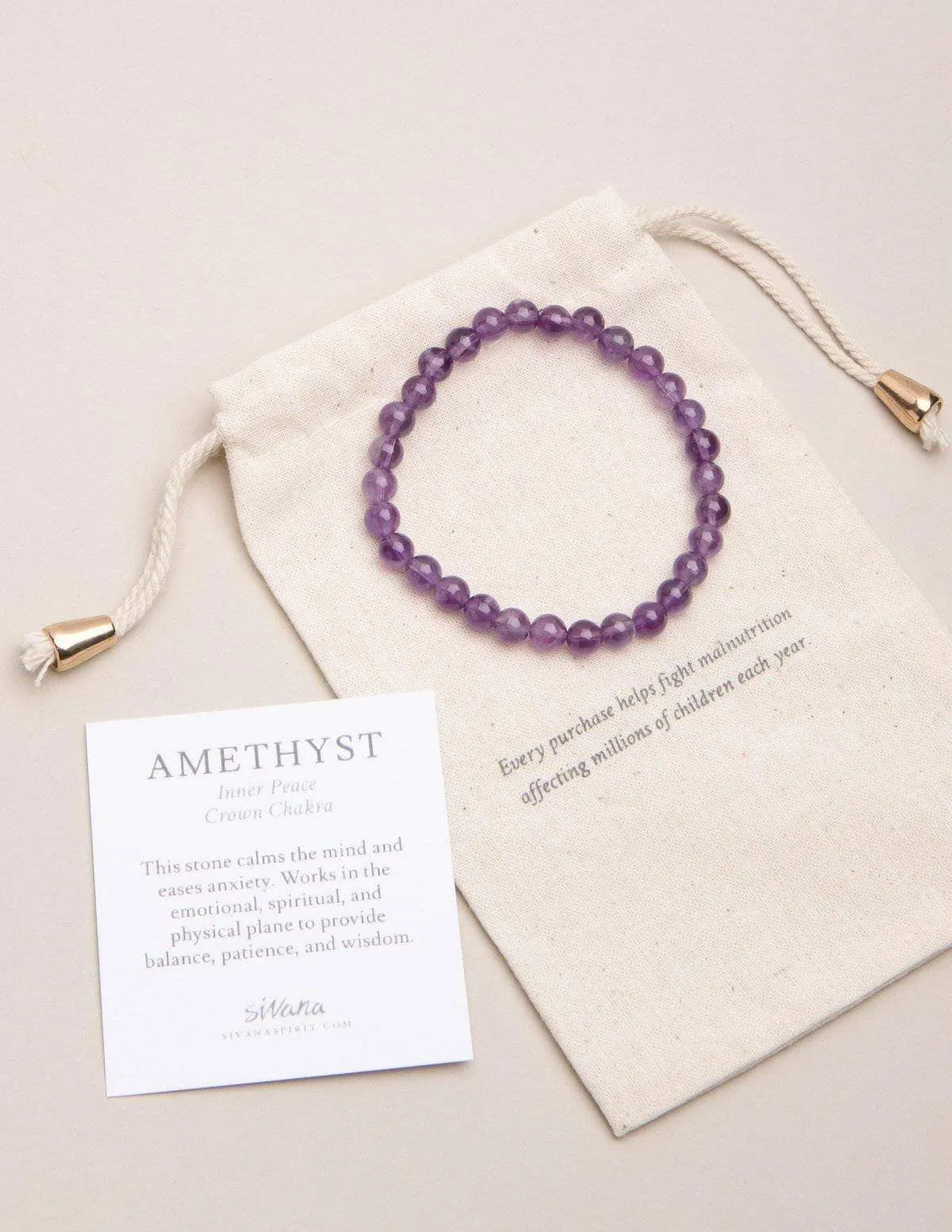 Amethyst Energy Gemstone Bracelet - 6 mm